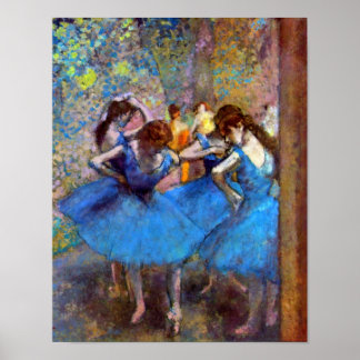 Póster Edgar Degas - Bailarinas en azul - Amante del bail