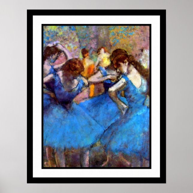 Póster Edgar Degas - Bailarinas En Azul - Ballet Dance Lo (Frente)