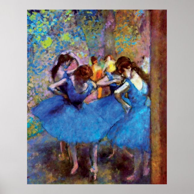 Póster Edgar Degas - Bailarinas En Azul - Ballet Dance Lo (Frente)