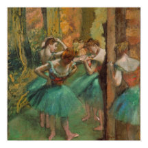 Edgar Degas bailarinas impresionistas rosas y verd