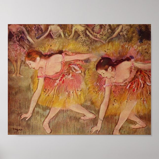 Póster Edgar Degas Bailarinas Inclinándose (Frente)
