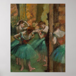 Póster Edgar Degas bailarinas rosa y verde