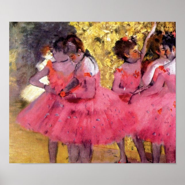 Póster Edgar Degas - Bailarinas rosadas - Amante de la da (Frente)