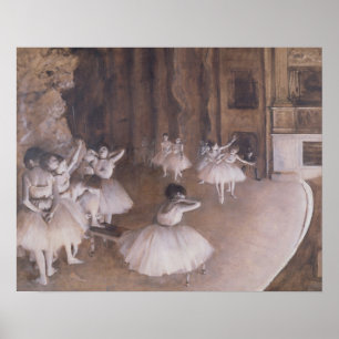 Póster Edgar Degas Ballet Rehearsal on the Stage, 1874