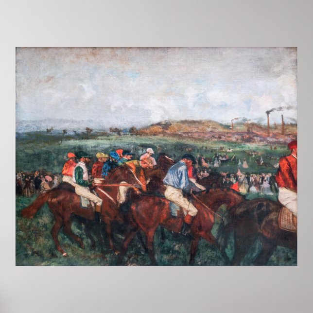 Póster Edgar Degas - Carrera de caballeros (Frente)