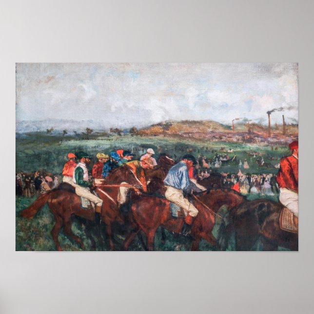 Póster Edgar Degas - Carrera de caballeros (Frente)