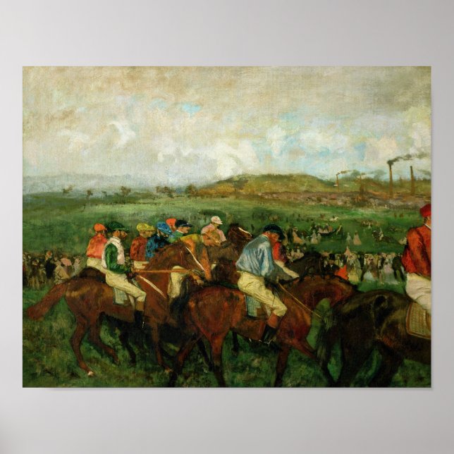 Póster Edgar Degas | Carrera de caballeros, antes de la s (Frente)