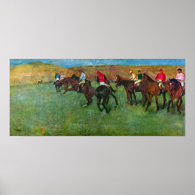 Póster Edgar Degas - Carrera de caballos antes de empezar (Frente)