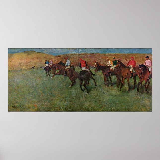 Póster Edgar Degas - Carreras de caballos antes del inici (Frente)