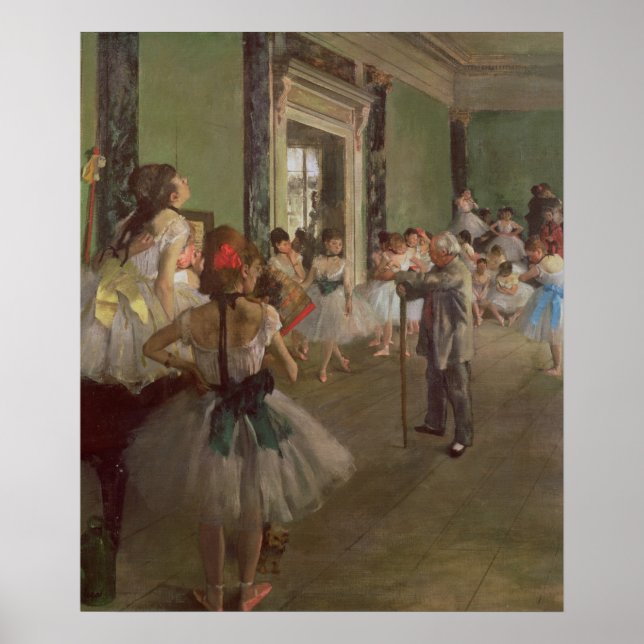 Póster Edgar Degas | Clase Danzante, c.1873-76 (Frente)
