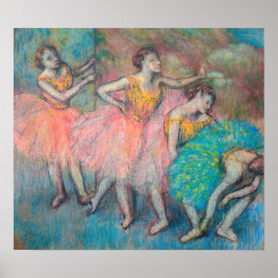 Póster Edgar Degas - Cuatro bailarinas