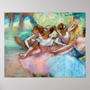 Póster Edgar Degas - Cuatro Ballerinas en escena