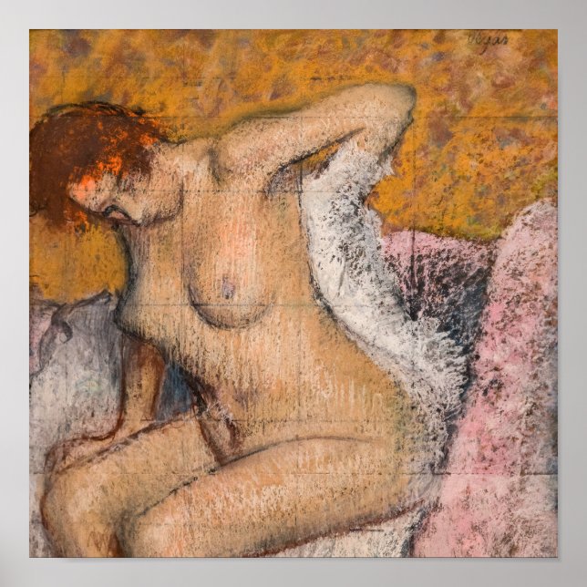Póster Edgar Degas - Después del baño (Frente)