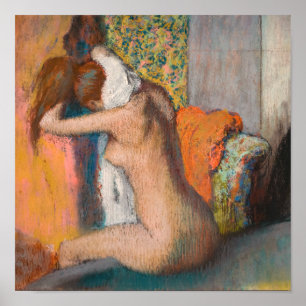 Póster Edgar Degas - Después del baño, mujer secándose el