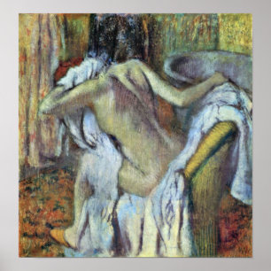 Póster Edgar Degas - después del baño para secar a la
