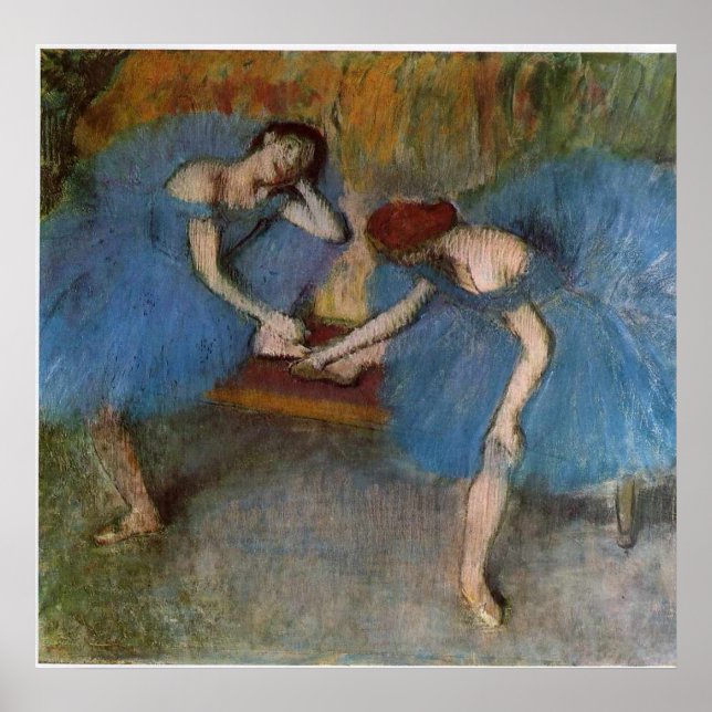 Póster Edgar Degas - Dos bailarinas Blue Tutu Redhead (Frente)