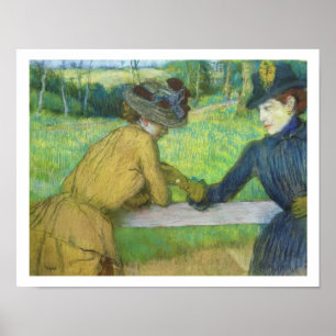 Póster Edgar Degas   Dos mujeres se inclinan sobre una pu