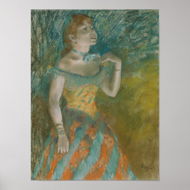 Póster Edgar Degas | El cantante en verde (Frente)