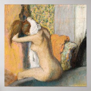 Póster Edgar Degas el   después del baño, cuello de
