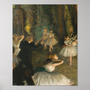 Póster Edgar Degas El Ensayo Del Ballet En El Escenario