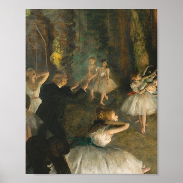 Póster Edgar Degas El Ensayo Del Ballet En El Escenario (Frente)