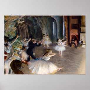 Póster Edgar Degas - El ensayo del ballet en escena