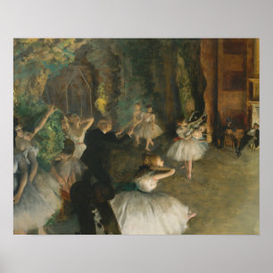 Póster Edgar Degas - El ensayo del ballet en escena