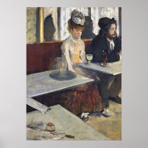 Póster Edgar Degas   En un café o en el Absinthe