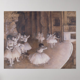Póster Edgar Degas   ensayo de ballet en el escenario, 18