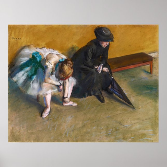 Póster Edgar Degas - Esperando (Frente)