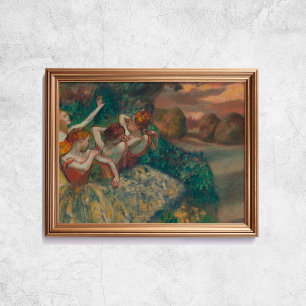 Póster Edgar Degas Four Dancers Old Famous Art