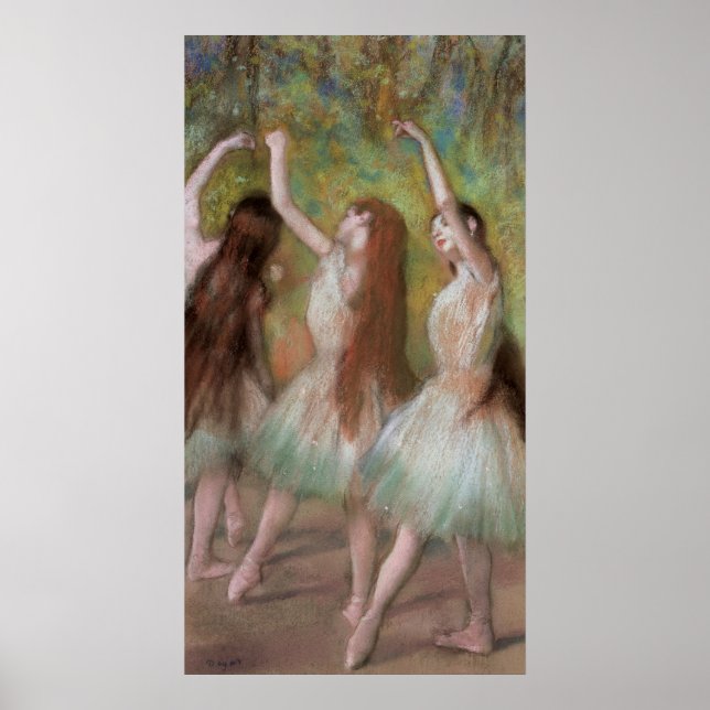 Póster Edgar Degas Green Dancers (Frente)