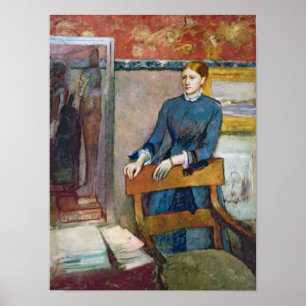 Póster Edgar Degas   Helene Rouart en el estudio de su pa