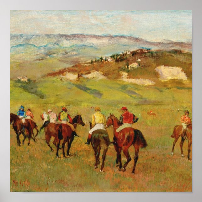 Póster Edgar Degas - Jockeys On Horseback (Frente)
