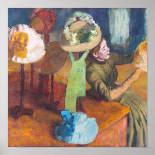 Póster Edgar Degas - La tienda de sombreros