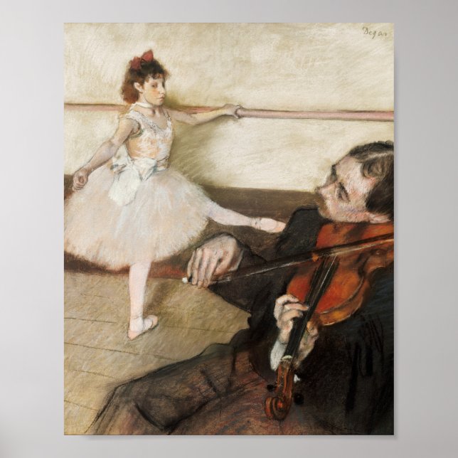 Póster Edgar Degas. Lección de danza. Impresionismo vinta (Frente)