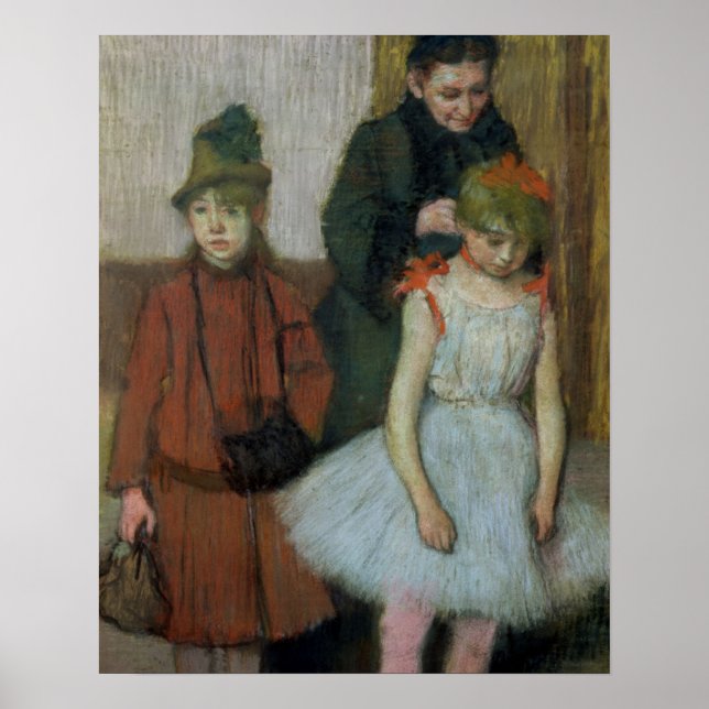 Póster Edgar Degas | Mujer con dos niñas (Frente)