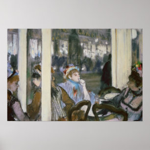 Póster Edgar Degas   Mujeres en una terraza-cafetería, 18