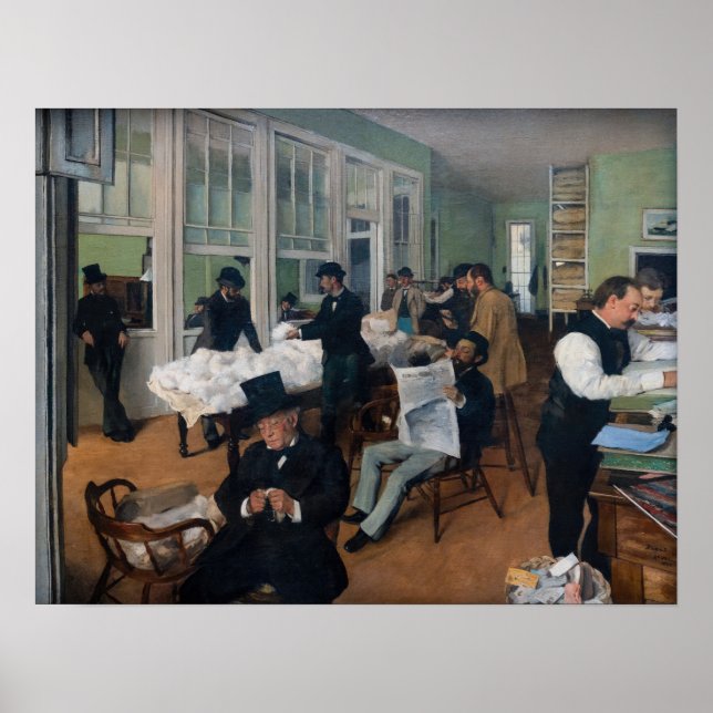 Póster Edgar Degas - Oficina de algodón en Nueva Orleans (Frente)