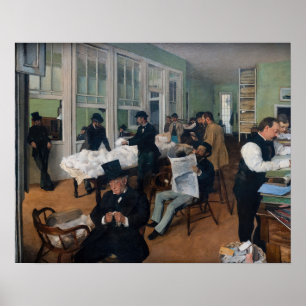 Póster Edgar Degas - Oficina de algodón en Nueva Orleans