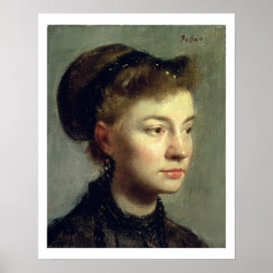 Póster Edgar Degas   Retrato de una joven, 1867