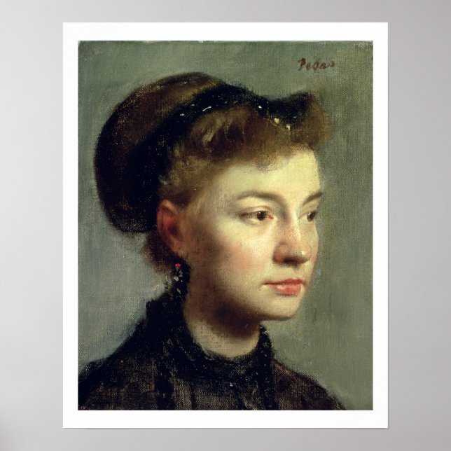 Póster Edgar Degas | Retrato de una joven, 1867 (Frente)