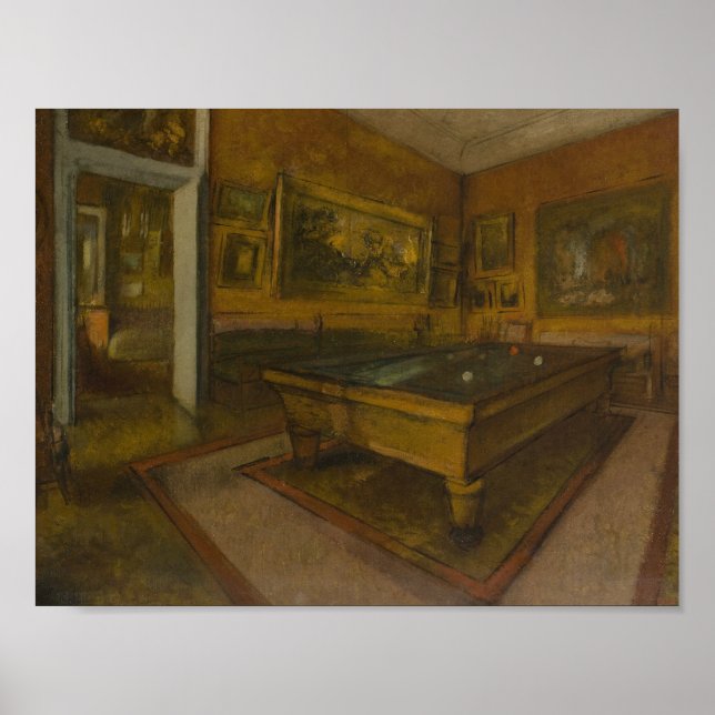 Póster Edgar Degas - Sala Billiard en Menil-Hubert (Frente)