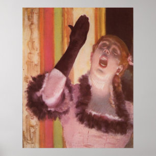 Póster Edgar Degas - Singer with Glove 1878 Woman Flower