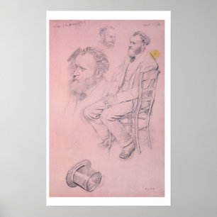 Póster Edgar Degas   Study for Portrait of Edouard Manet