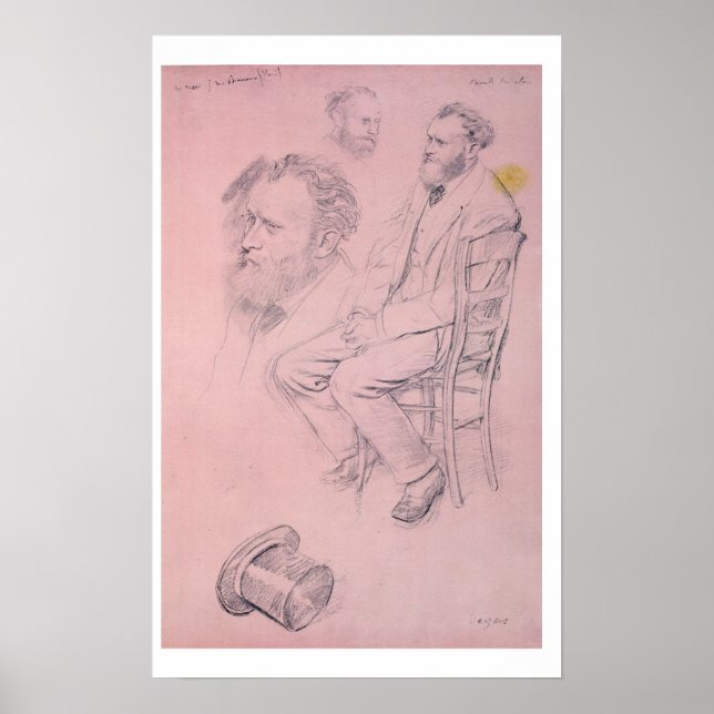 Póster Edgar Degas | Study for Portrait of Edouard Manet (Frente)