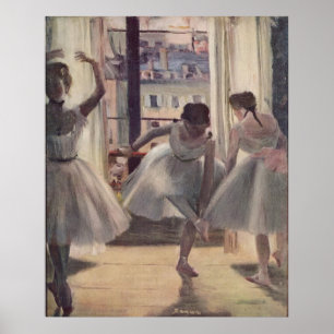 Póster Edgar Degas - Tres bailarinas en la Sala de Prácti