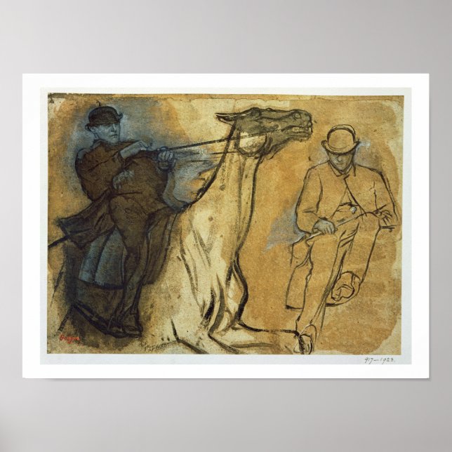 Póster Edgar Degas | Two studies of riders  (Frente)