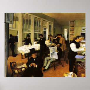 Póster Edgar Degas una oficina del algodón en New Orleans