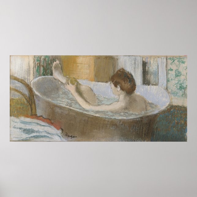 Póster Edgar Degas | Woman in her Bath, Sponging her Leg (Frente)